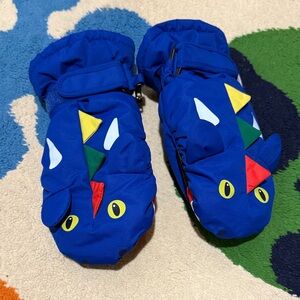 Mini-Boden Blue Dinosaur Kids Mittens